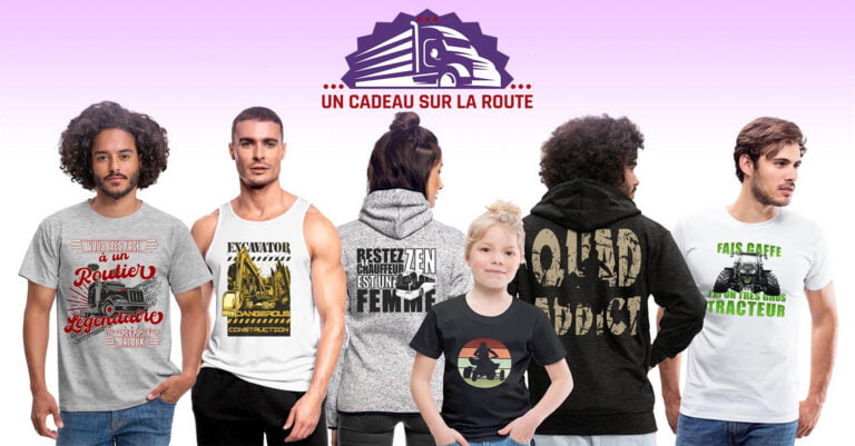 cadeau tee shirt original routier moto tracteur pelle quad chantier tp terrassement