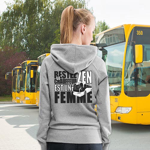 sweat cadeau femme chauffeur bus autobus car humour conductrice