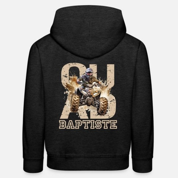 sweatshirt ado enfant quad passionne pilote cadeau personnalise prenom