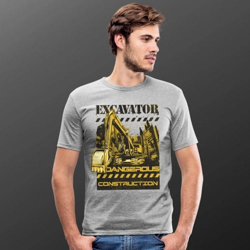 t shirt homme cadeau excavatrice pelleteuse pelle chantier
