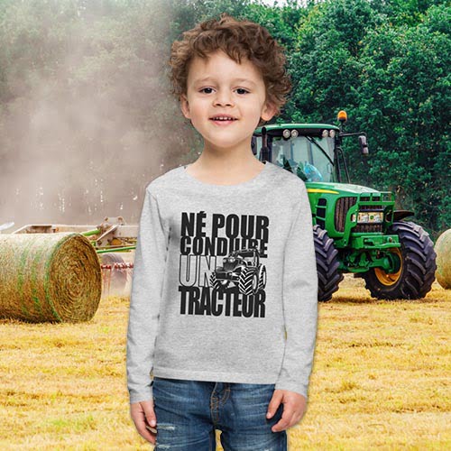 tee shirt cadeau enfant ado tracteur agriculteur cerealier humour br