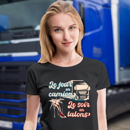 tee shirt femme chauffeur routier conductrice poids lourd cadeau br