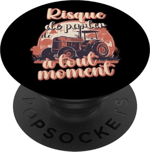 popsockets cadeau tracteur agriculteur humour vintage orange