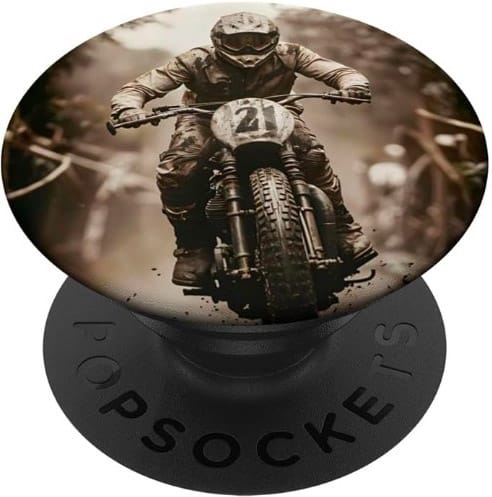 popsockets motocross pilote de moto homme cross trial enduro sepia