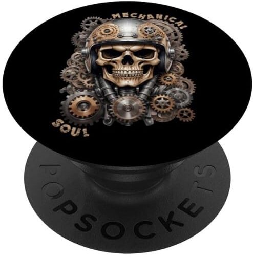popsockets tete de mort motard biker skull vintage steampunk engrenage cadeau homme smartphone