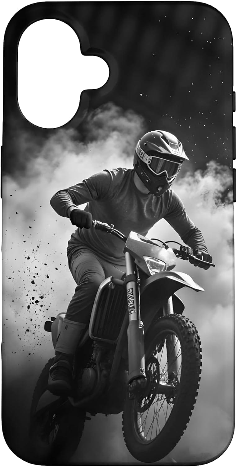 coque iphone motocross motard cadeau trial enduro rallye cross moto noir blanc